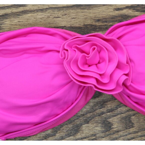 NWT Kate Spade New York Rosette Bandeau Brallette Bikini Top Radiant Pink S - Picture 5 of 9